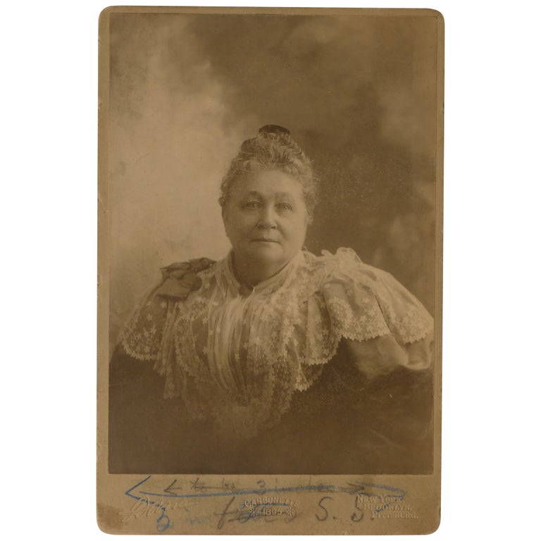 Item No: #361821 Amelia E. Barr [Cabinet Card Photograph]. Edward C. Dana, photographer.