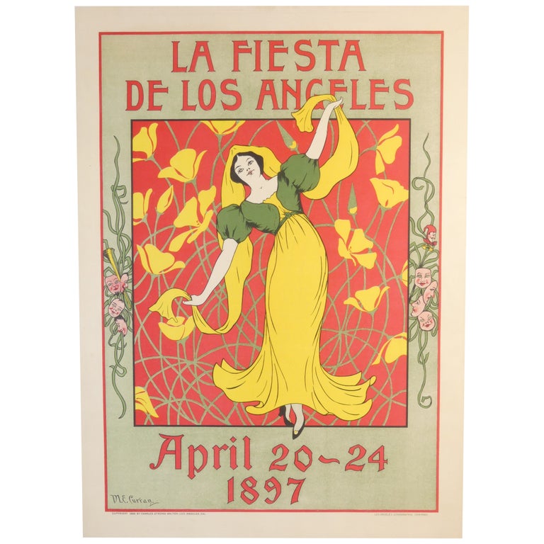 Item No: #362103 Fiesta de Los Angeles Poster. M. E. Curran, Mary Eleanor.