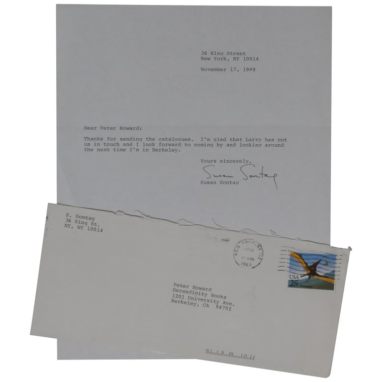 Item No: #362197 Typed Letter, Signed (TLS). Susan Sontag.