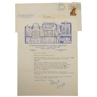 Item No: #362364 Typed Letter, Signed, about His Books. Ray Bradbury