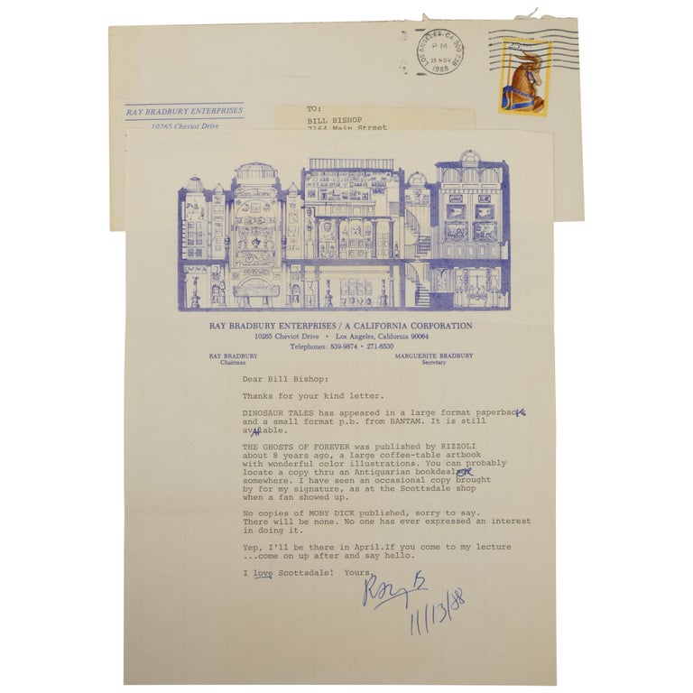 Item No: #362364 Typed Letter, Signed, about His Books. Ray Bradbury.