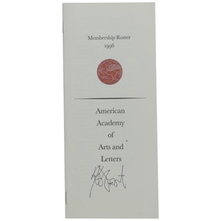 Item No: #362370 Membership Roster 1996: American Academy of Arts and Letters....