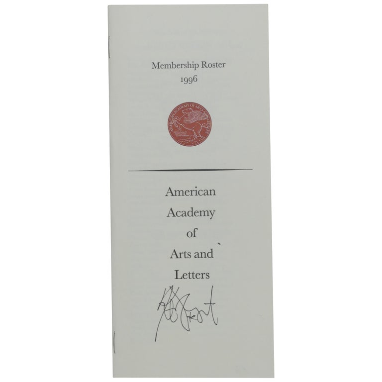 Item No: #362370 Membership Roster 1996: American Academy of Arts and Letters. Kurt Vonnegut.
