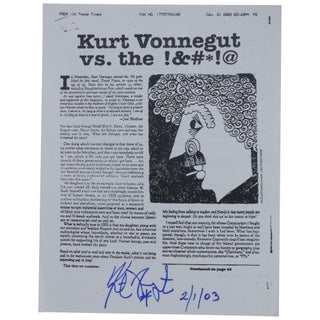 Item No: #362375 "Vonnegut vs. the !&#*!@", from In These Times, February 17,...