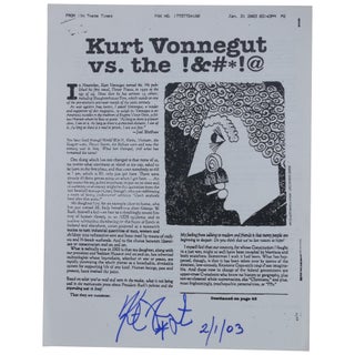 Item No: #362375 "Vonnegut vs. the !