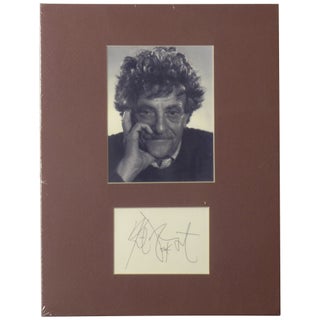 Item No: #362393 Portrait of Vonnegut Matted with a Signature. Kurt Vonnegut