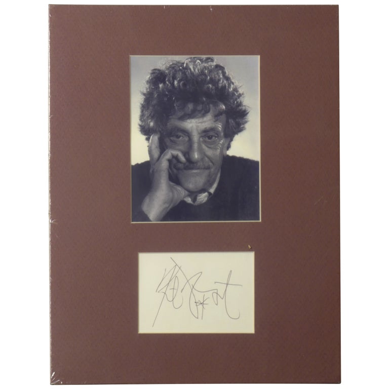 Item No: #362393 Portrait of Vonnegut Matted with a Signature. Kurt Vonnegut.