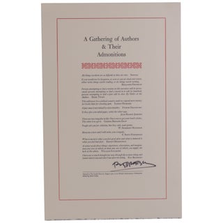 Item No: #362434 A Gathering of Authors & Their Admonitions [Broadside]. Ray...