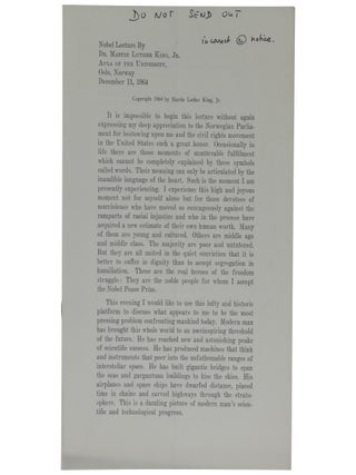Item No: #362493 Nobel Lecture By | Dr. Martin Luther King, Jr. | Aula of the...