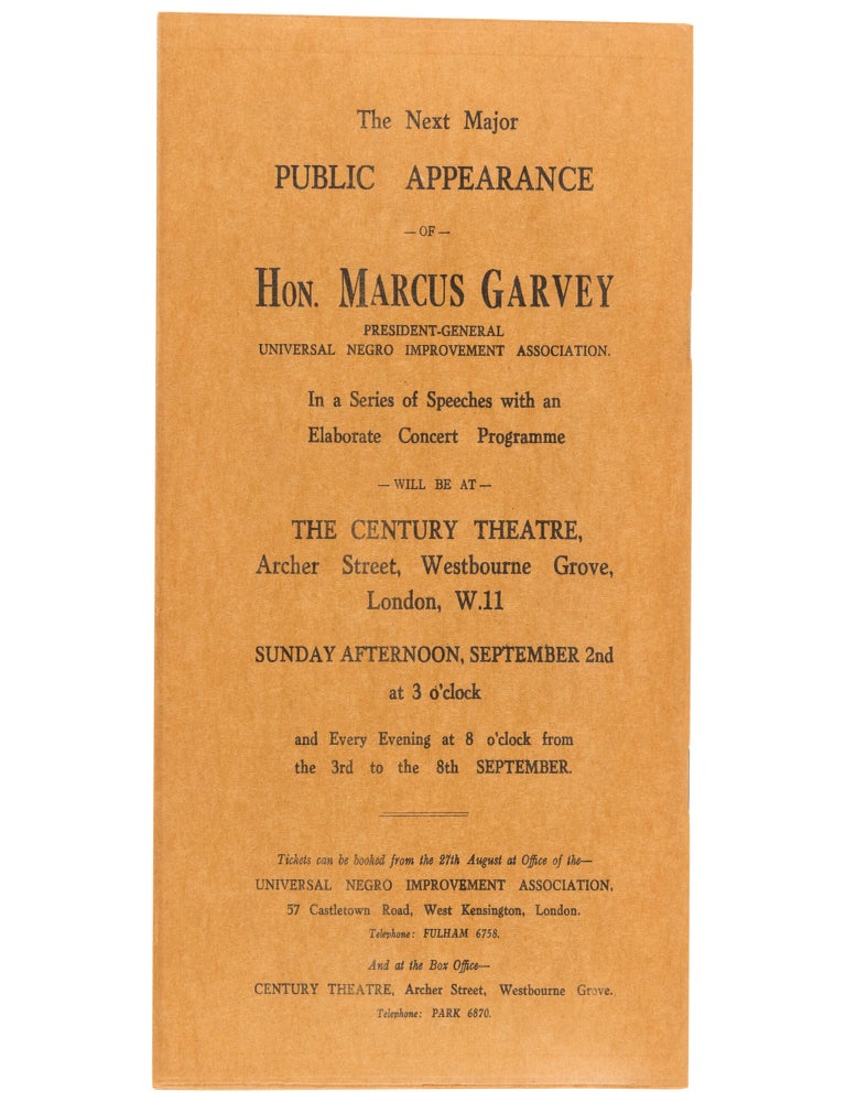 "The Case of the Negro for International Racial Adjustment before the English People" (Speech Delivered by Marcus Garvey at Royal Albert Hall, London England, on Wednesday Evening, June 6th, 1928...)