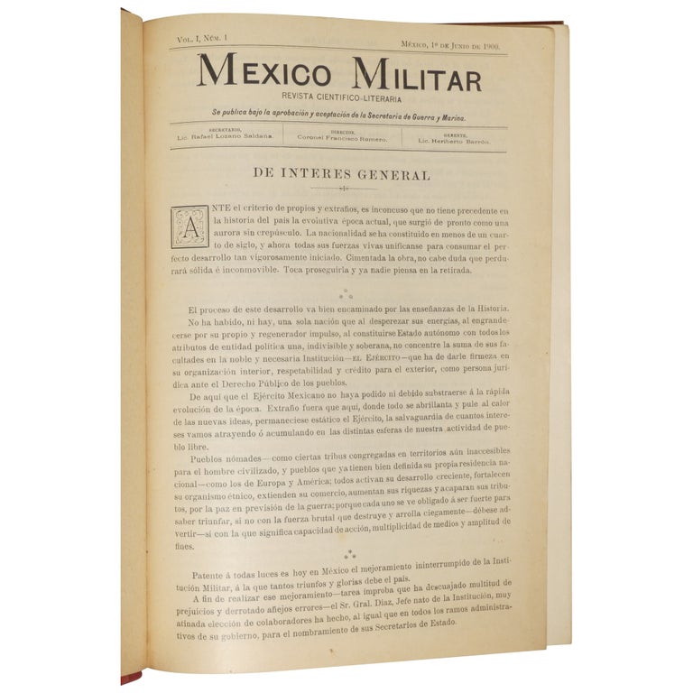 Item No: #362614 México Militar: Revista Cientifico-Literaria [Vols. I and II]