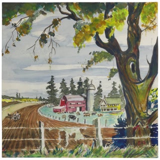 Item No: #362635 [Original Painting of a Farm Scene]. Ludwig Bemelmans