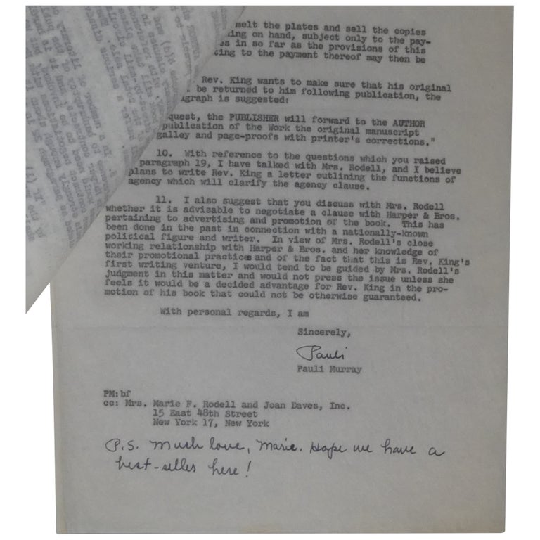 Item No: #362641 [Letter Suggesting Changes to the Contract for Stride Toward Freedom]. Pauli Murray.