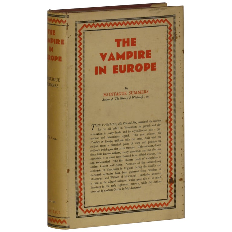 Item No: #362674 The Vampire in Europe. Montague Summers, a k. a. Alphonse Joseph-Mary Augustus Summers.
