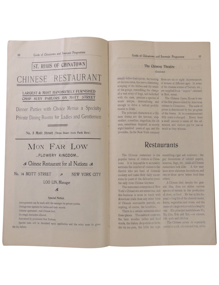 Guide of Chinatown and Souvenir Program