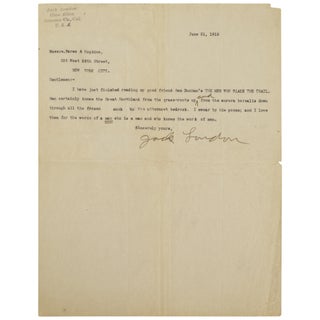 Item No: #362819 Short Typed Letter Signed (TLS). Jack London