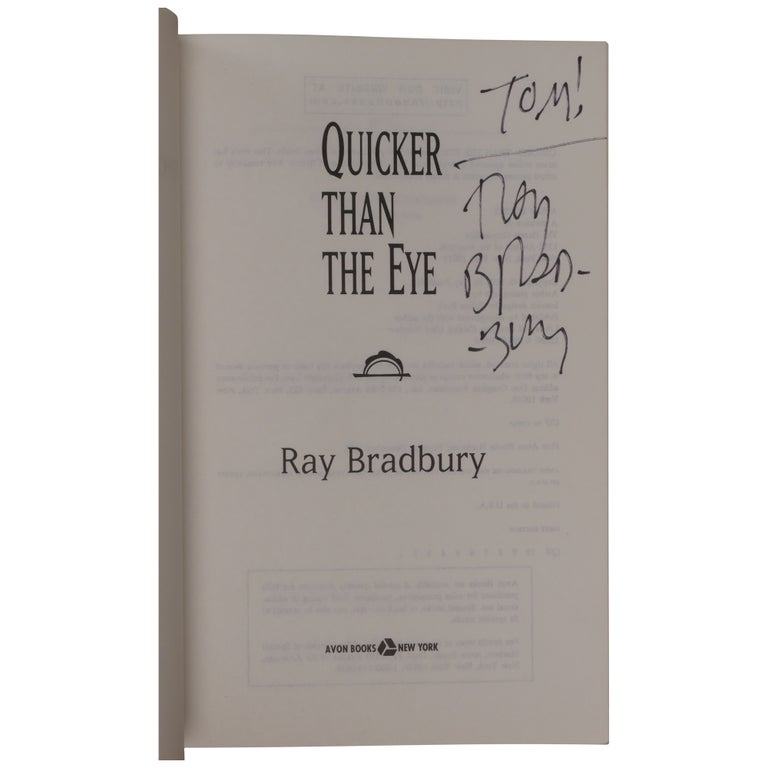 Item No: #362842 Quicker Than the Eye [ARC]. Ray Bradbury.