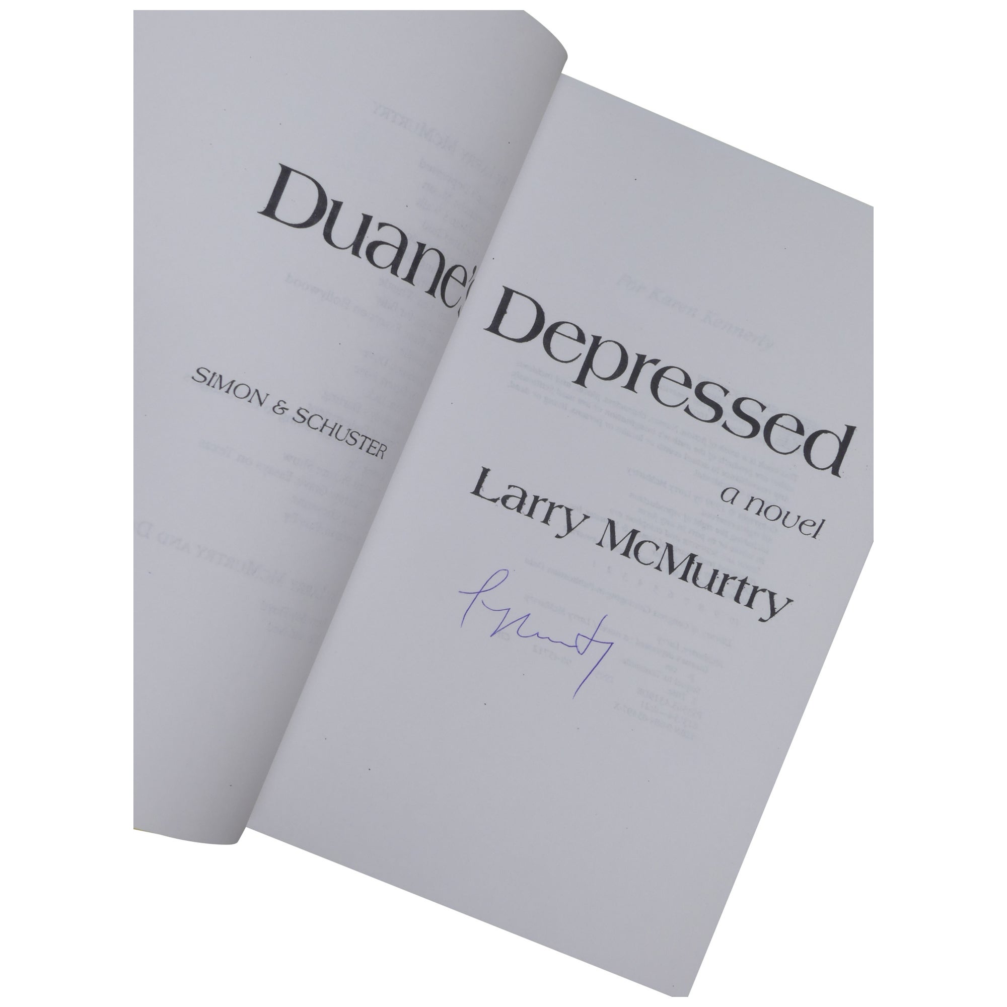 Duane's Depressed Proof | Larry McMurtry | Uncorrected Proof