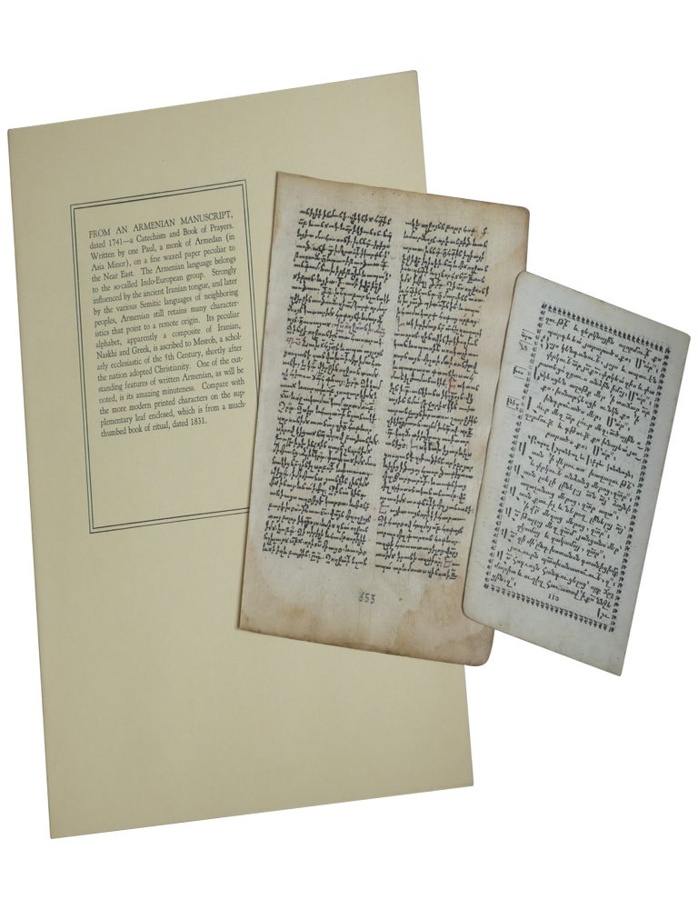 Specimens of Oriental Mss and Printing