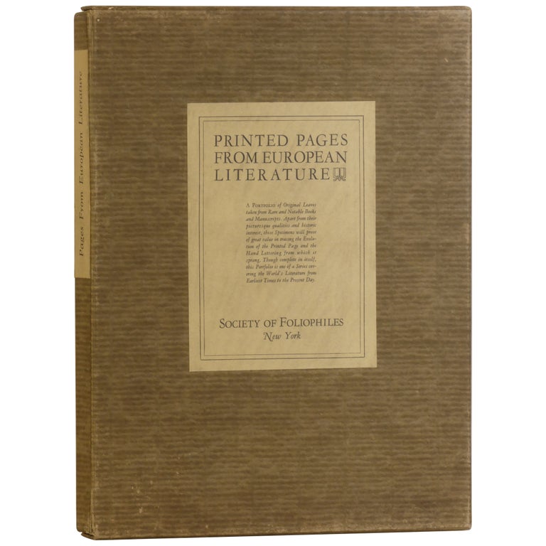 Item No: #362939 Printed Pages from European Literature. G. M. L. Brown.