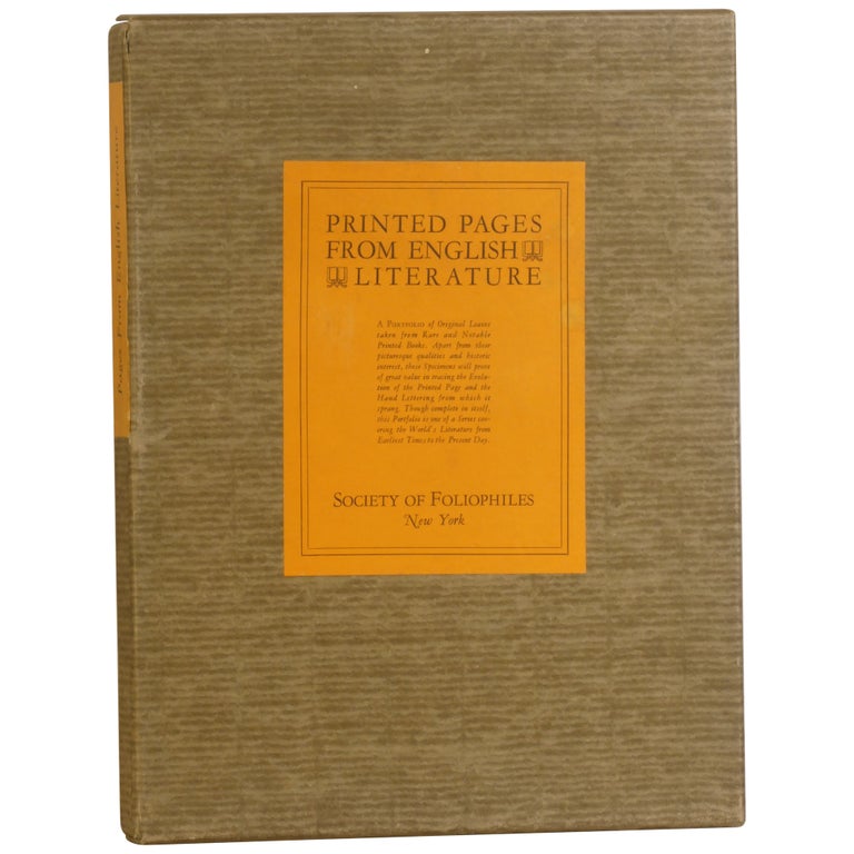 Item No: #362940 Printed Pages from English Literature. G. M. L. Brown.