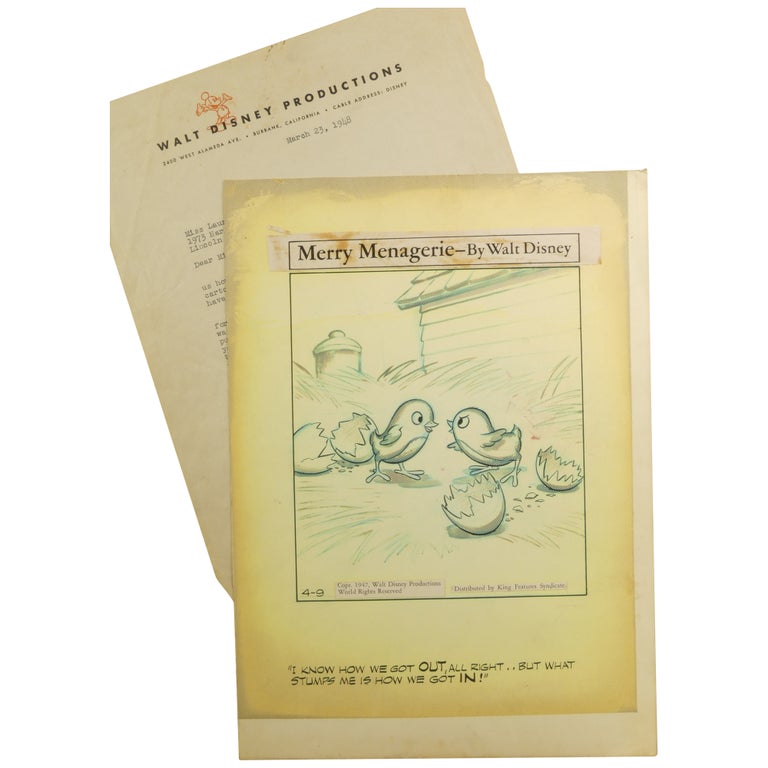Item No: #363059 Merry Menagerie Original Daily Cartoon Art. Walt Disney, attributed to, Bob Grant.