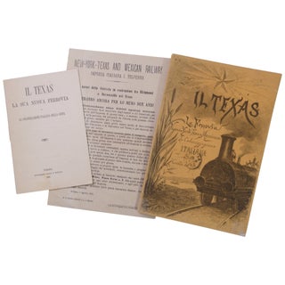 Item No: #363165 [Italian Texas: Three Scarce 19th Century Publications]. Count...