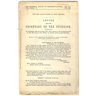 Item No: #363251 Private Land Claims in New Mexico: Letter from the Secretary of...