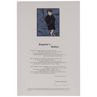 Item No: #363371 Angela's Ashes [Broadside] [Signed, Numbered]. Frank McCourt