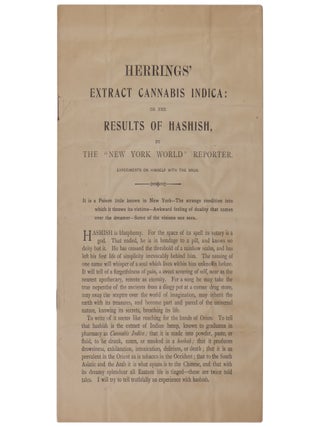Item No: #363714 Herrings' Extract Cannabis Indica: Or the Results of Hashish by...