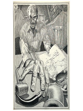 Item No: #363718 Original Drawing for the Sax Rohmer Novel The Bat Flies Low,...