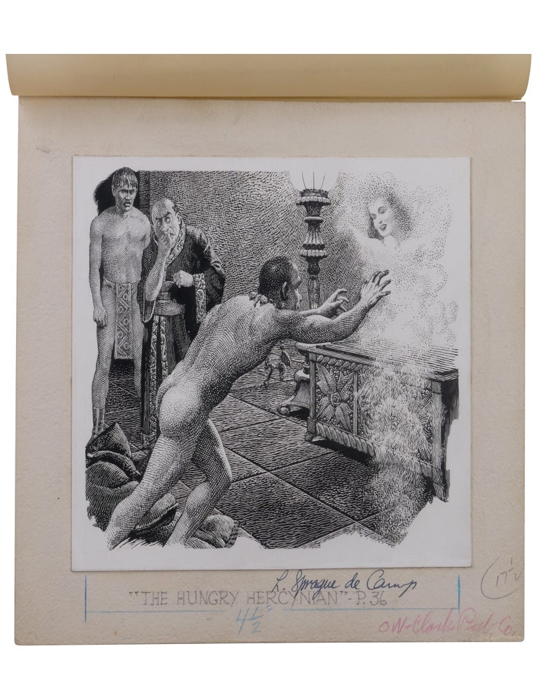 Original Drawing for L. Sprague de Camp&rsquo;s The Hungry Hercynian, Published in Universe Science Fiction (December 1953)