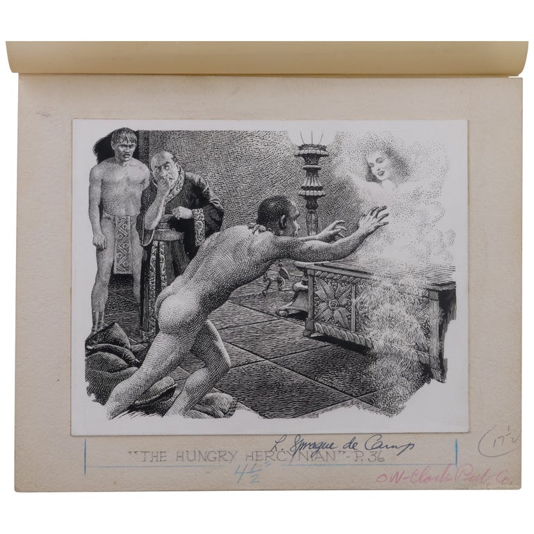 Original Drawing for L. Sprague de Camp’s The Hungry Hercynian, Published in Universe Science Fiction (December 1953)
