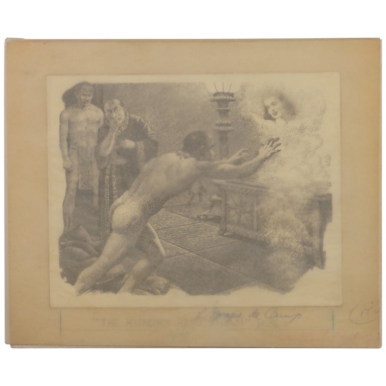 Original Drawing for L. Sprague de Camp’s The Hungry Hercynian, Published in Universe Science Fiction (December 1953)