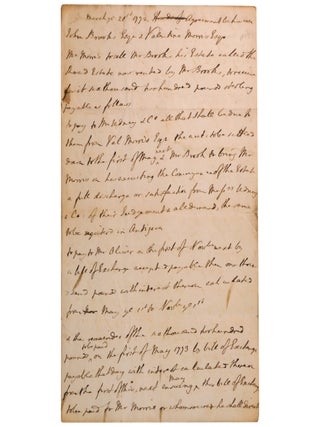 Item No: #364051 Contract to Sell the Road Plantation in Antigua. Valentine Morris