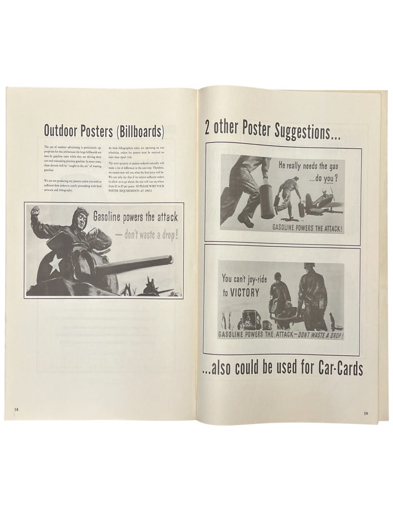 Gasoline Conservation Advertising Suggestions, 1944: The petroleum industry's part in a national effort to inform the public of the true facts about the gasoline situation, developed March, 1944.