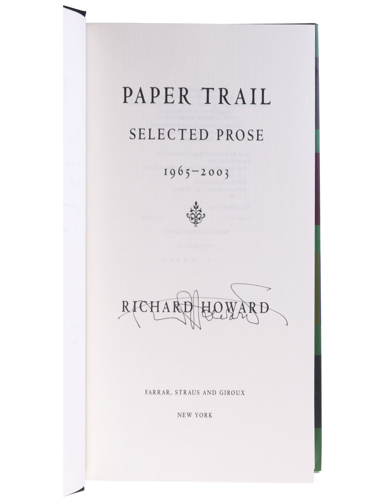 Paper Trail: Selected Prose, 1965–2003