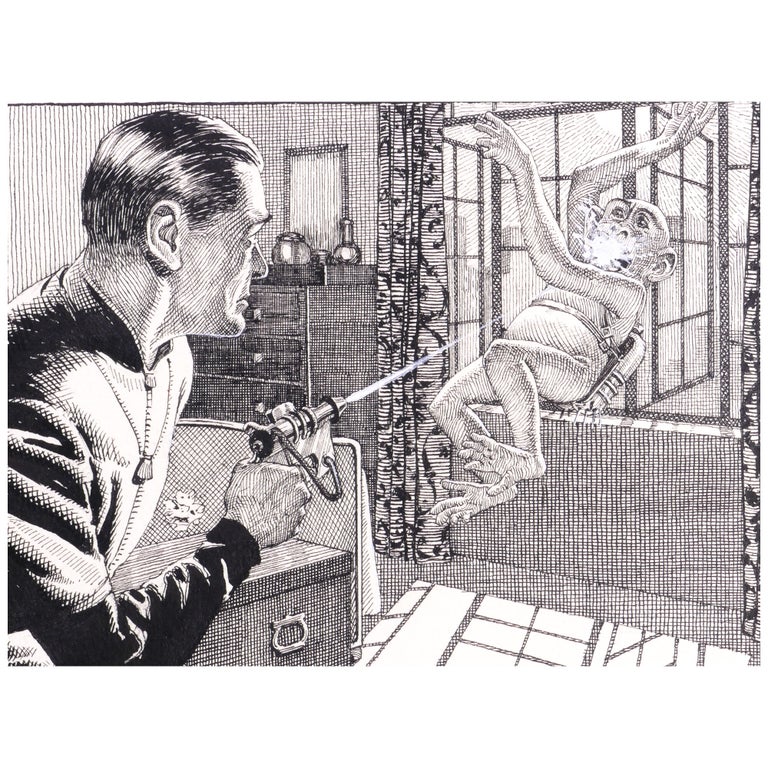 Original Illustration for the Story "The Surgeon's Knife" by Randall Garrett, Published in Universe Science Fiction (May 1954)