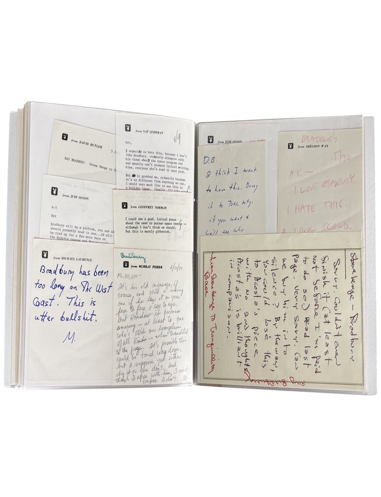Archive of 37 Typed Letters, Signed, to Playboy Staff, with In-House Playboy Notes and Memos About Bradbury