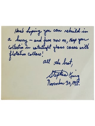 Item No: #364863 Autograph Note, Signed (ANS). Stephen King