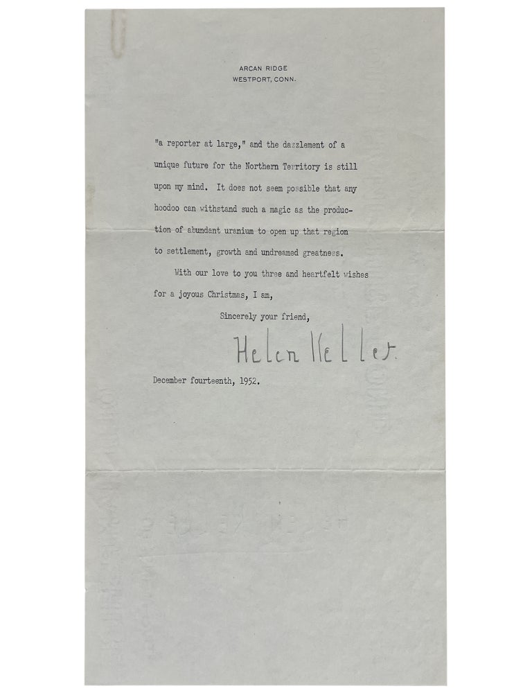 Two Typed Letters, Signed, to the President of the South Australian Adult Deaf Society