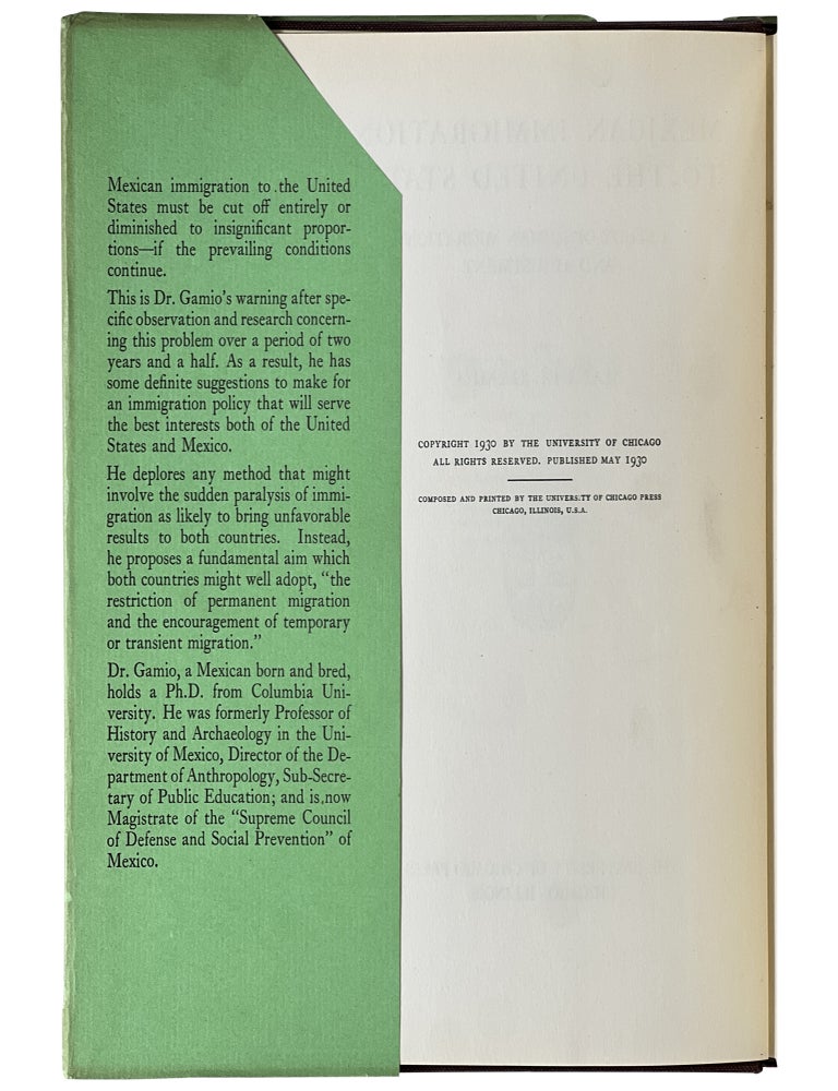 Mexican Immigration to the United States: A Study of Human Migration and Adjustment