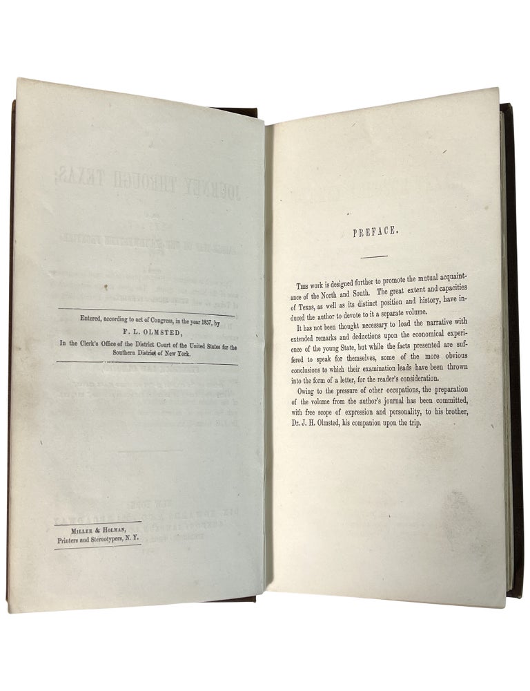 A Journey through Texas; or, a Saddle-Trip on the Southwestern Frontier: with a Statistical Appendix
