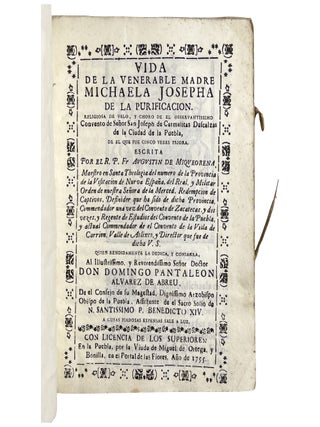 Item No: #365402 Vida de la venerable madre Michaela Josepha de la Purificacion....