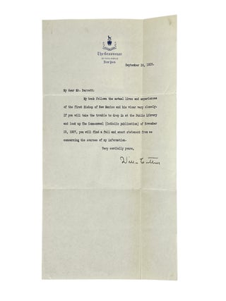 Item No: #365931 Typed Letter, Signed, about the Sources for Death Comes for the...
