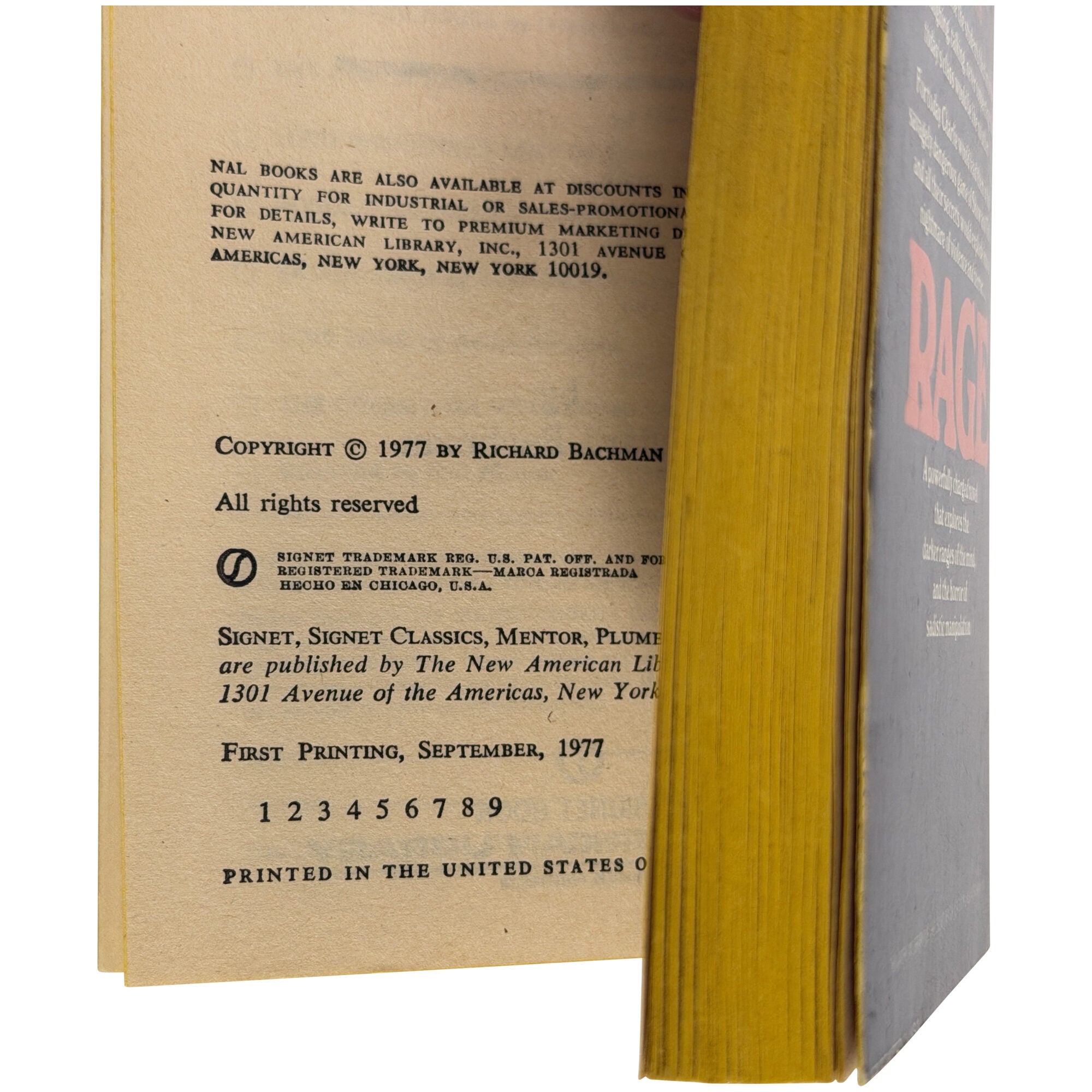 Rage | Richard Bachman, Stephen King | First Edition
