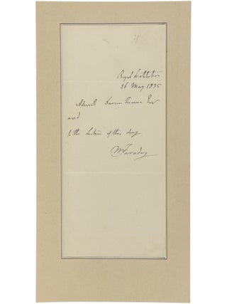 Item No: #366291 Autograph Note Signed, 16 May 1835. Michael Faraday