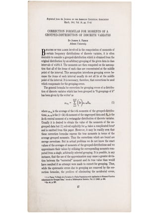 Item No: #366296 Correction Formulas for Moments of a Grouped-distribution of...