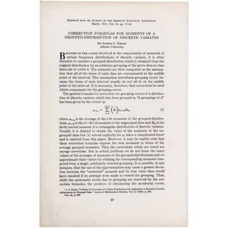 Item No: #366296 Correction Formulas for Moments of a Grouped-distribution of...