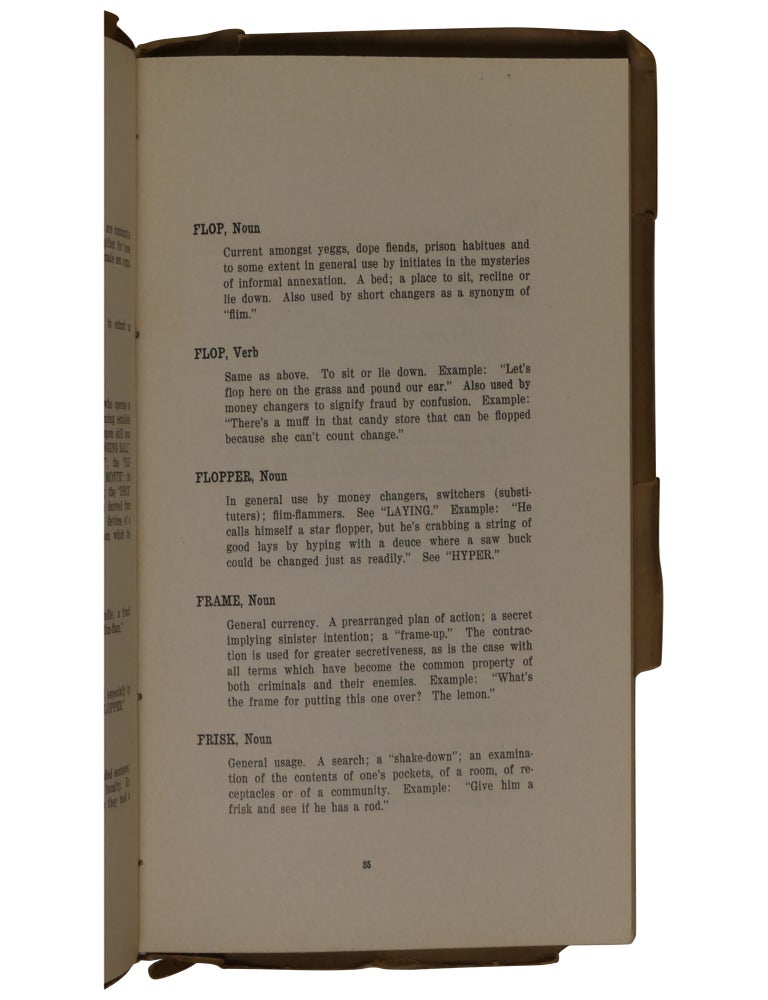 A Vocabulary of Criminal Slang with Some Examples of Common Usages